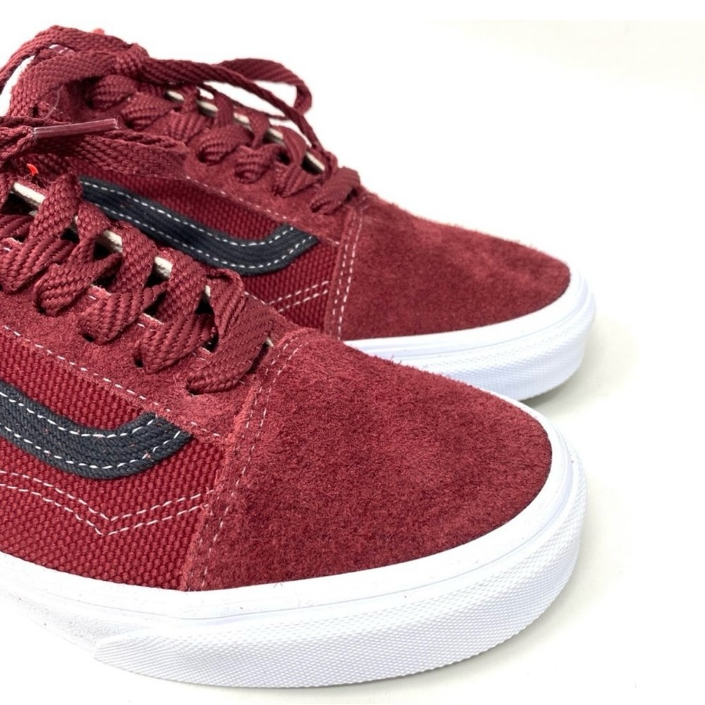 VANS “Old Skool” Heavy Textures Sneakers Burgundy/White Mens 6.5 / Womens 8 NIB - Picture 3 of 7